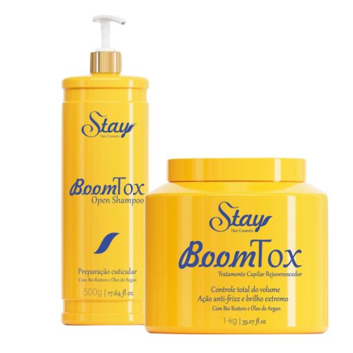 Kit Stay BoomTox com Shampoo de Limpeza Profunda e Tratamento Rejuvenecedor.