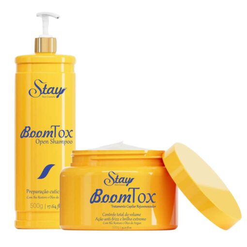 Kit Stay BoomTox com Shampoo de Limpeza Profunda e Tratamento Rejuvenecedor.